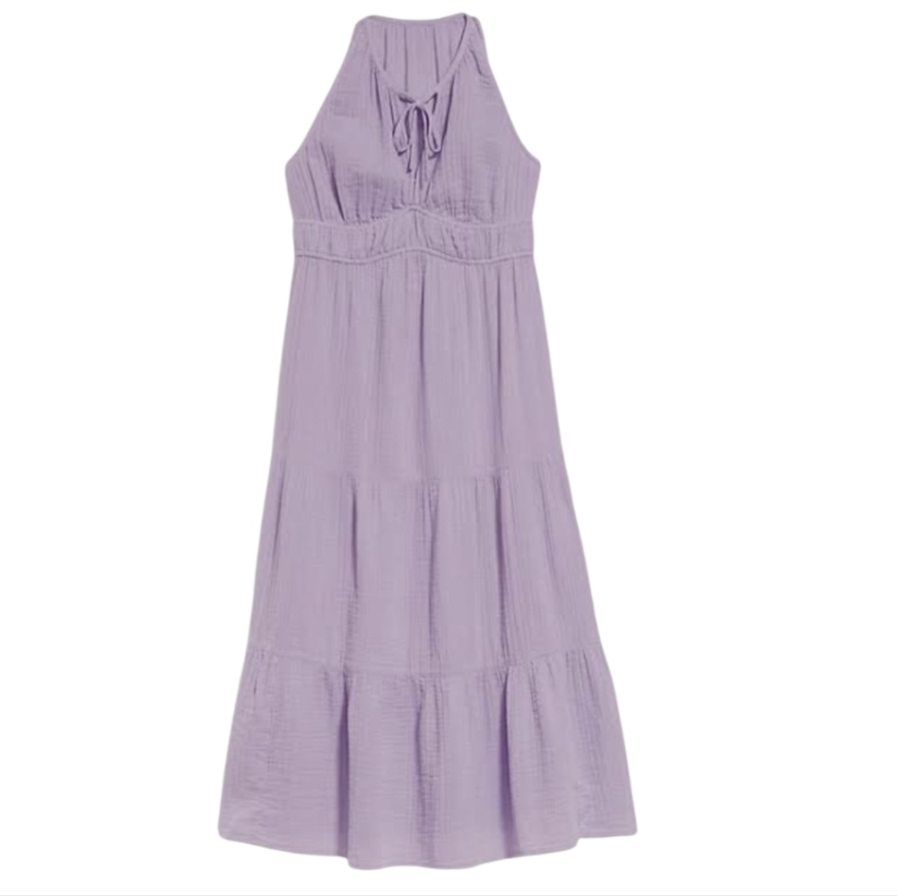 Old Navy  Fit & Flare Crinkle Gauze Maxi Dress